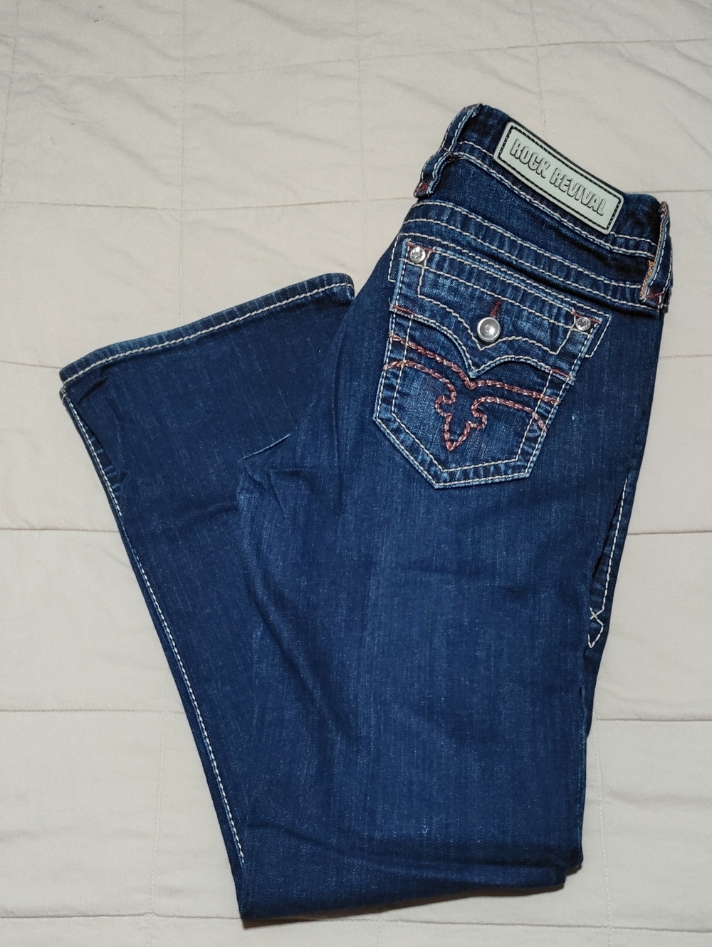 Rock Revival Women's Indigo Bootcut Jeans w Easy boot aliva Size 28